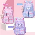 thumbnail image 3 of Backpacks for Girls with Charm,Schoolbags for Primary School Students In Grades 3-6,Waterproof Large-Capacity Backpacks,Dreamy Purple, 3 of 9