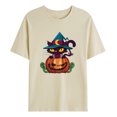 thumbnail image 1 of Camiseta de manga corta con estampado de jersey de Halloween de cuello redondo de moda informal para hombre Pompotops oipoqjl33396, 1 of 3