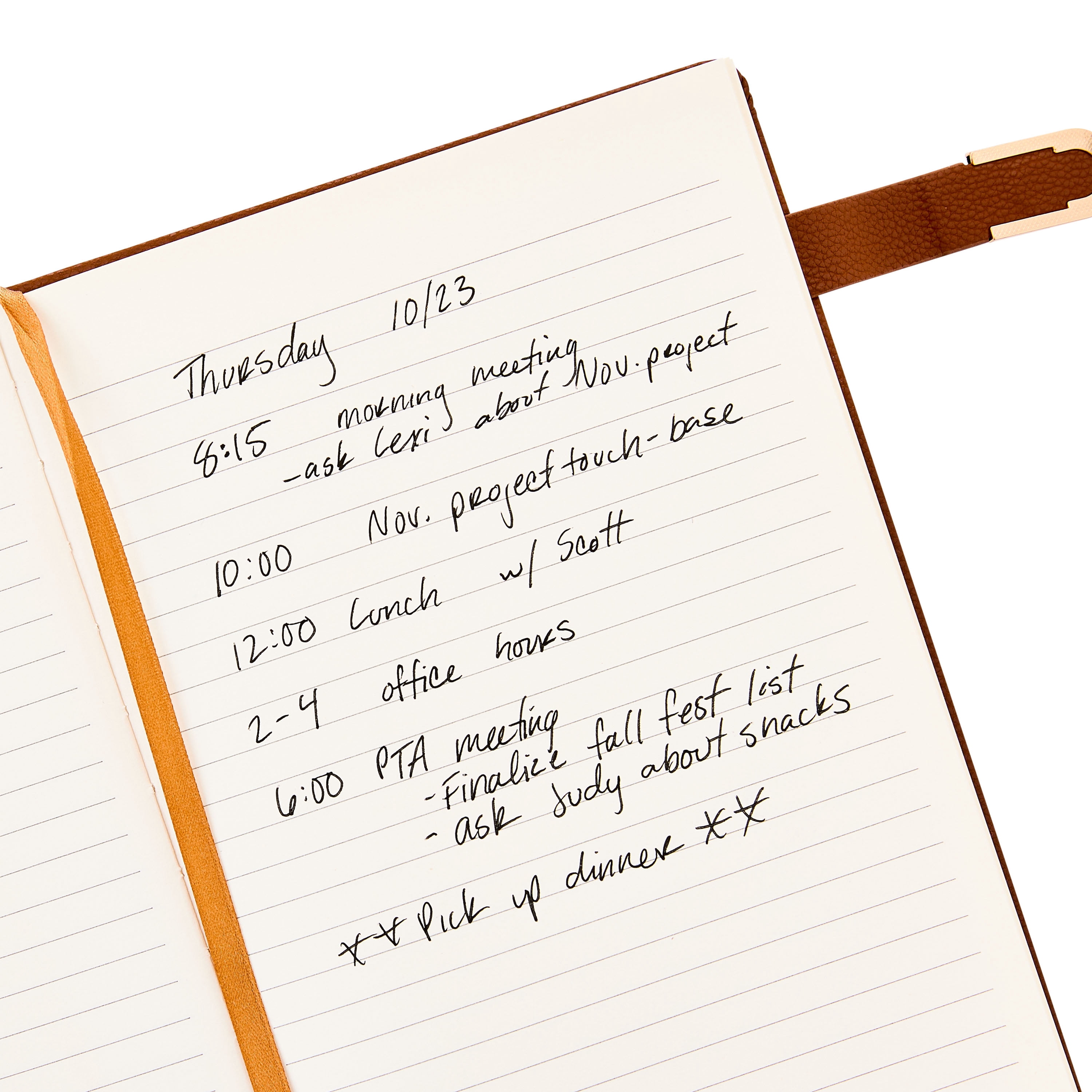 Pen+Gear Upscale Leatherette Journal, Brown, Magnetic Gold Metal Closure, 6 in x 8.4 in