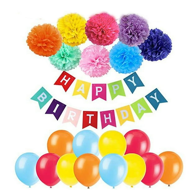 Kit de globos para decoración de cumpleaños, 21 unidades, látex, colores