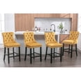 thumbnail image 6 of GAKMCIL Velvet Barstools, Leisure Upholstered Height Bar Stools (Set of 2) with Button Tufted Decoration, Wooden Legs, Chrome Nailhead Trim, 300lbs Load for Home Pub and Kitchen Island (Gold), 6 of 8