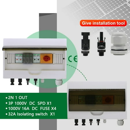 

1000V 2In 1Out 2 String Solar Pv Array Solar Photovoltaic Combiner Box