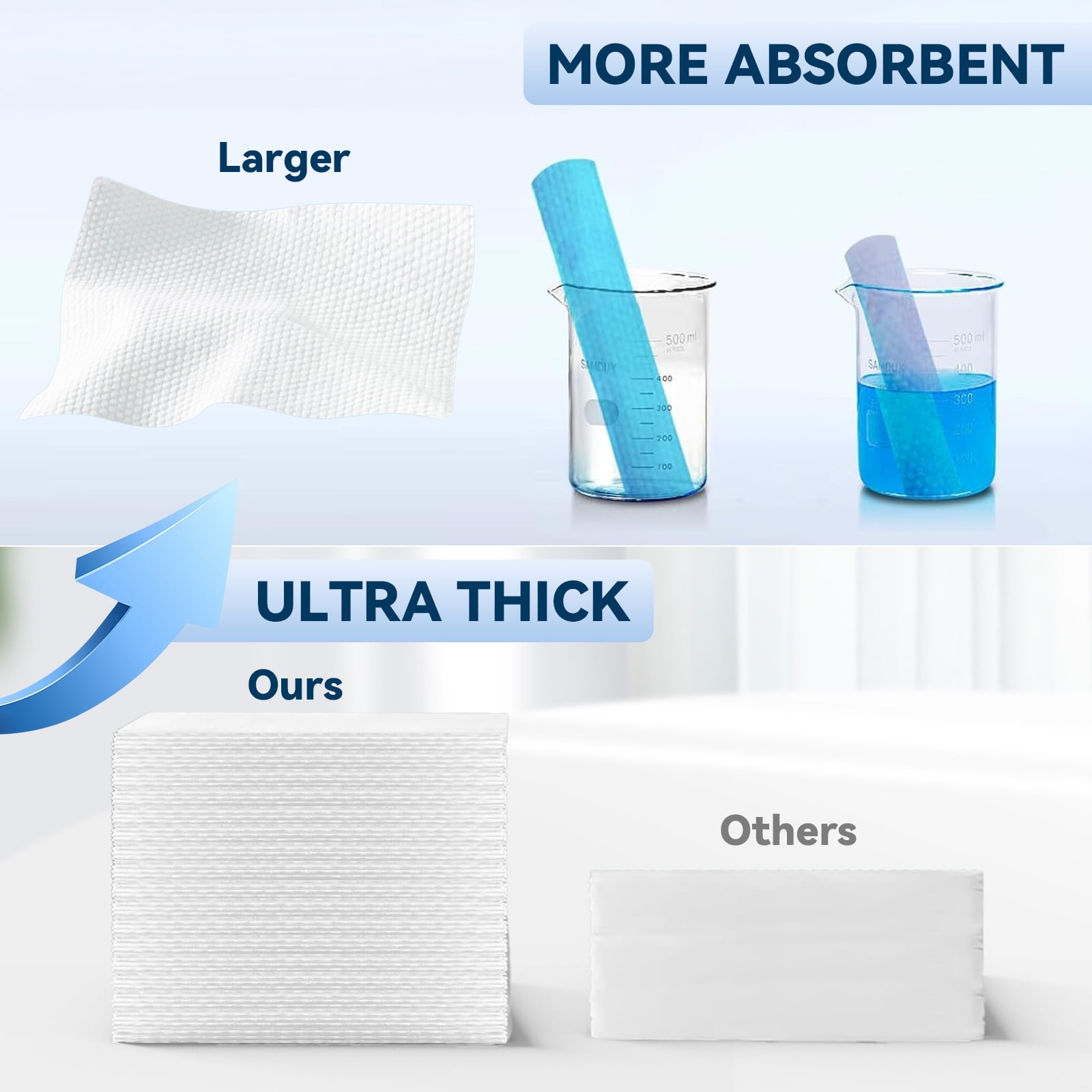 KOYMISKU Disposable Face Towels,50Ct Cotton Clean Face Towels,Large Make Up Remover Wipes