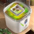 thumbnail image 2 of DEELLEEO Rice Buckets Airtight Rice Dispenser ，Cover Rice Bucket for Cereal Grain Flour Rices Beans Pet Food CountertopLarge Rice Storage Container with Lid Proof Household Cereal on Cl, 2 of 9