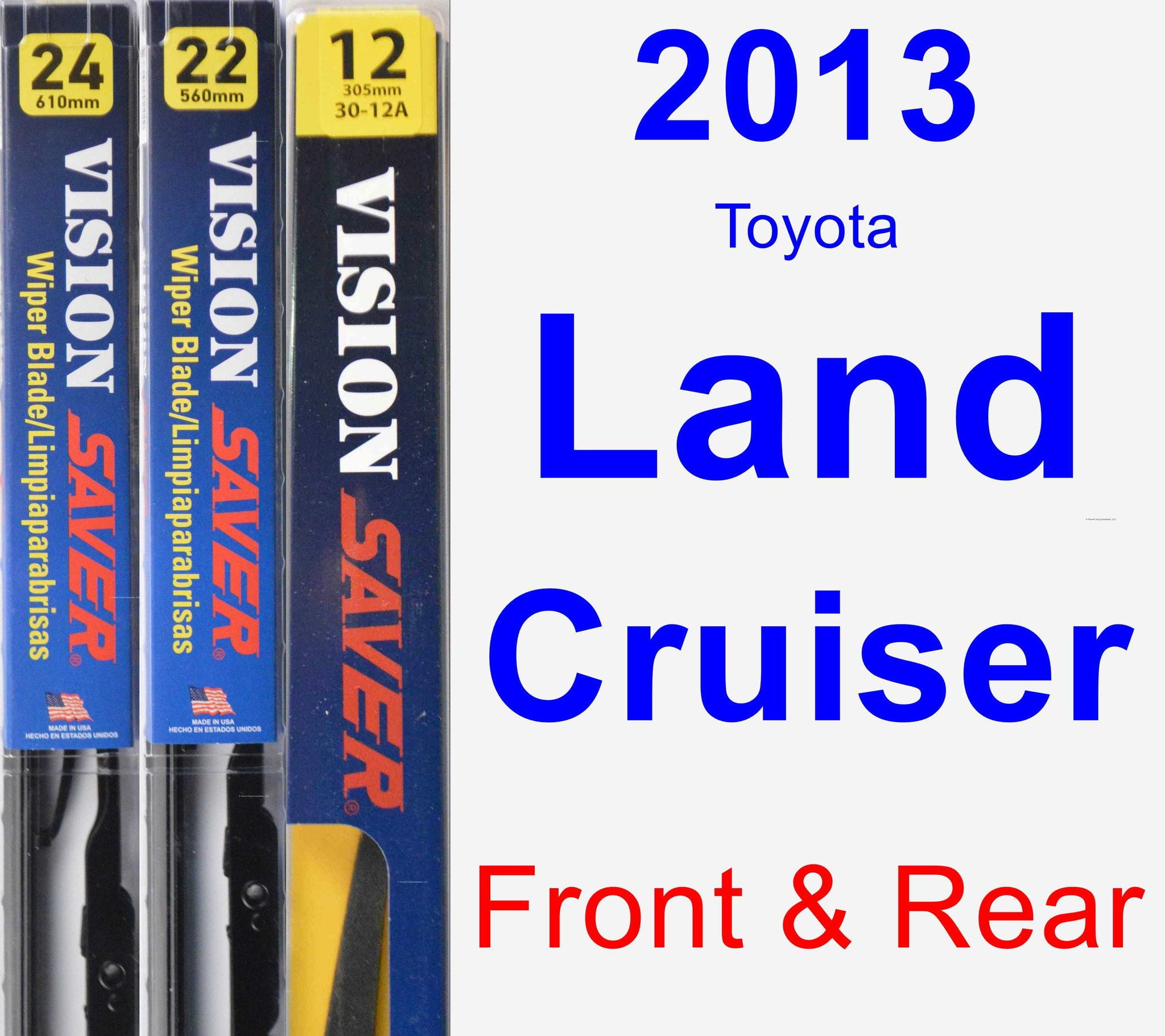 2013 Toyota Land Cruiser Wiper Blade Set/Kit (Front & Rear) (3 Blades