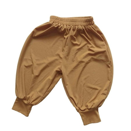 Tiijoy Little Boys Cotton Baggy Pants Casual High Waisted Trousers for Kids Sizes 5-6 Orange