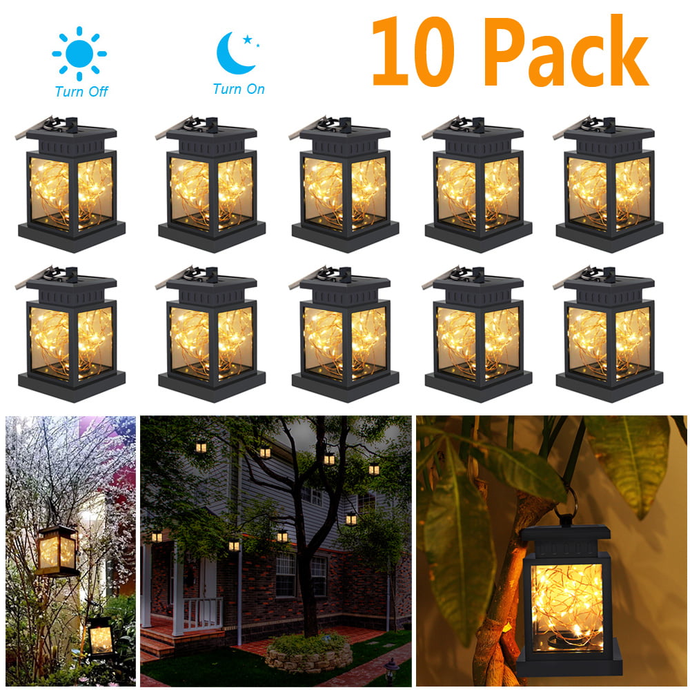 （1~10 Pack）Solar Lights Outdoor Hanging Solar Lantern , Solar Garden ...