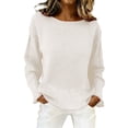 thumbnail image 4 of Women's Mesh Long Sleeve Tops Boat Neck See Through Lightweight Crochet Knit Sweater Style, 4 of 8