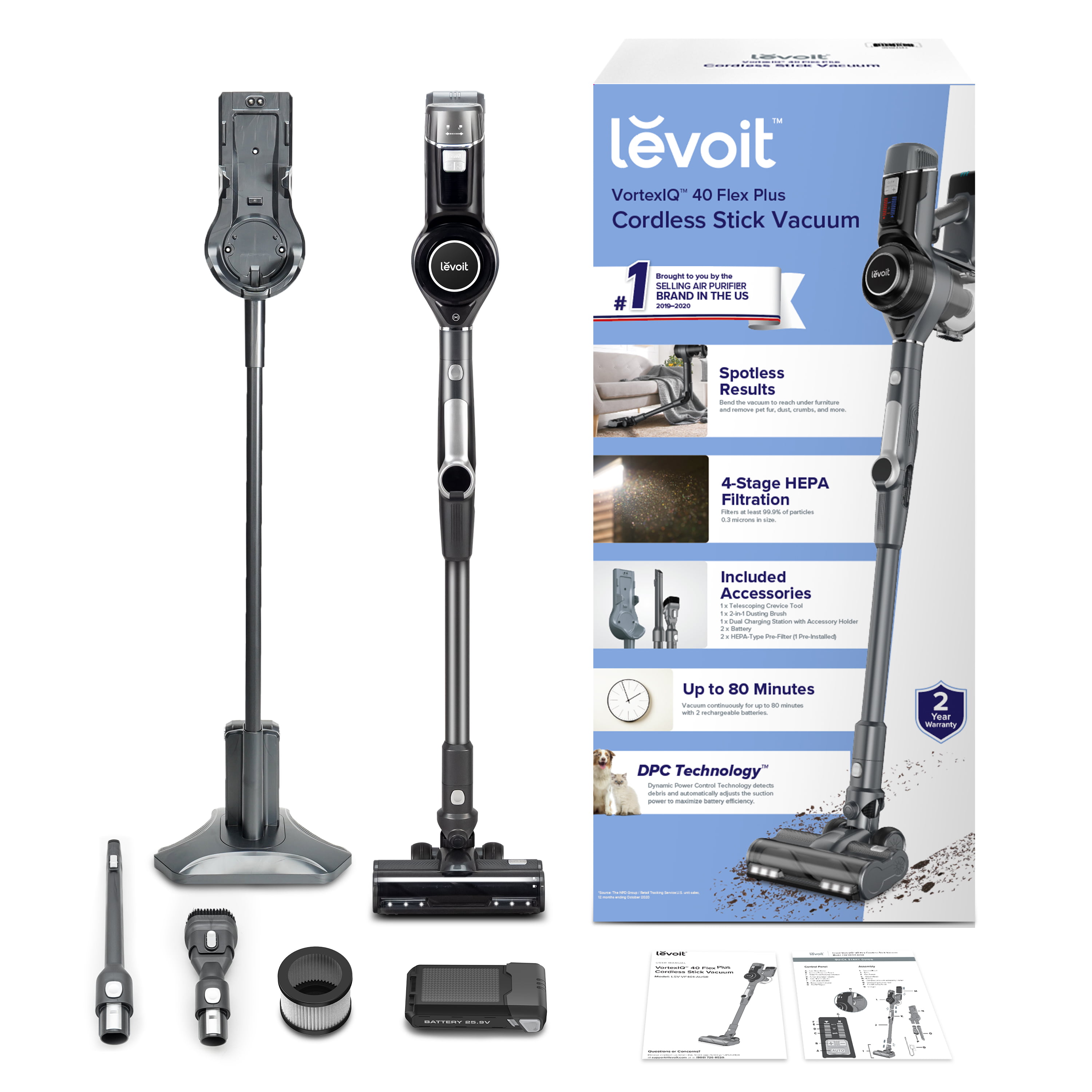 Levoit VortexIQ 40 Cordless Stick Vacuum
