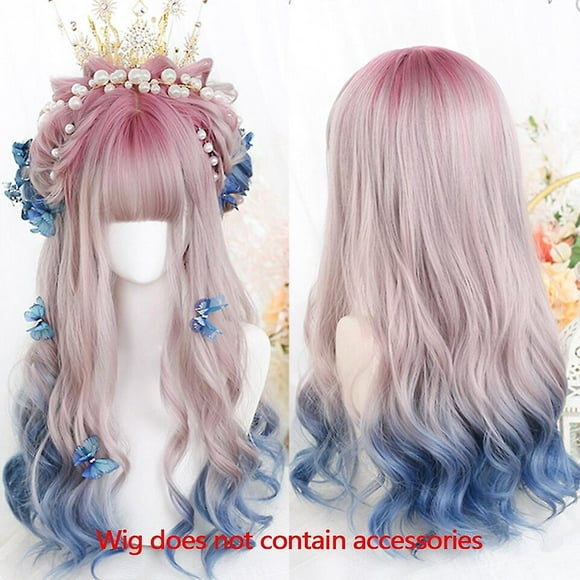 Meifan Long Lolita Ombre Colorful Wig Harajuku Hair With Ban