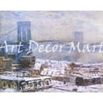 thumbnail image 1 of Brooklyn Bridge In WInter-Hassam - CANVAS OR FINE PRINT WALL ART, 1 of 1