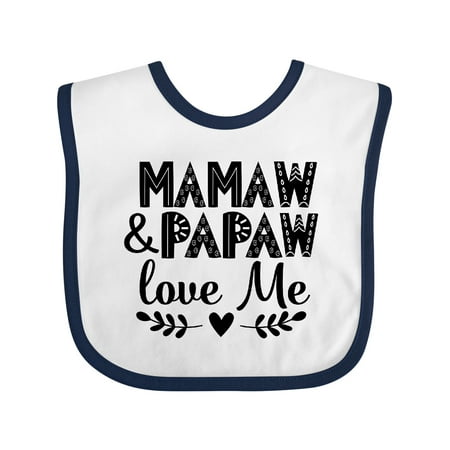 

Inktastic Mamaw and Papaw Love Me Grandchild Gift Baby Boy or Baby Girl Bib