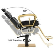 BarberPub Vintage Salon Chair Hydraulic Beauty Spa Styling Golden 3078