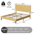 thumbnail image 6 of 4 EVER WINNER Queen Size Bed Frame, Queen Bed Frame Platform Bed with Headboard, Yellow Bed for Kids, Easy Assembly, Yellow, 6 of 7