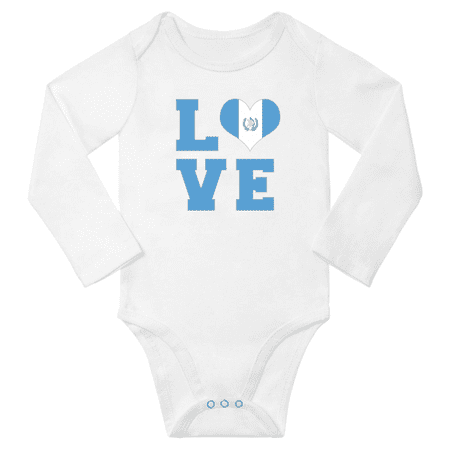 

Love Guatemala Heart Flag Boy Girl Baby Long Slevve Bodysuits (White 12-18 Months)