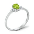 thumbnail image 4 of Art Deco Oval Engagement Ring Peridot CZ 925 Sterling Silver Size 4, 4 of 7