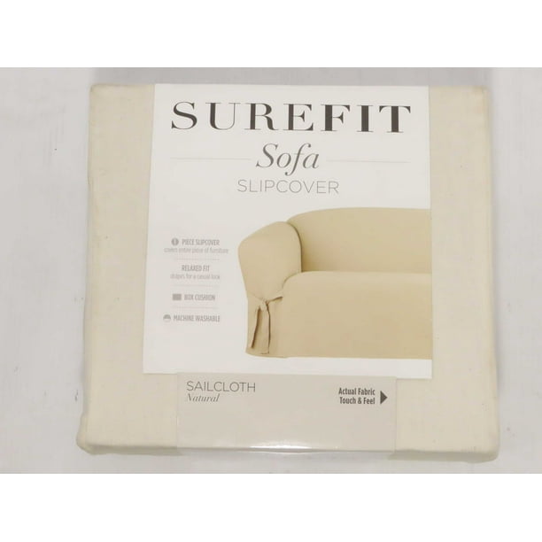 Surefit 1 Piece Sofa Slipcover - Sailcloth Natural ...