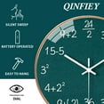 thumbnail image 2 of 12 Inch Math Wall Clock Silent Non Ticking Movement Quality Quartz Wall Clock for Office Classroom/School/Home/Kitchen/Living Room Wall Decorations (Green), 2 of 6