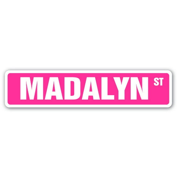 MADALYN Street Sign Childrens Name Room Sign | Indoor/Outdoor | 24" Wide
