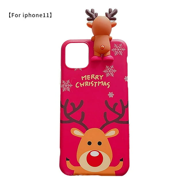 Christmas Mobile Phone Case Snowflake Santa Claus TPU Protective Cover for 11 6.1 Type 1