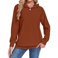 thumbnail image 3 of TARAINYA Women Oversized Crewneck Hoodies Long Sleeve Pullover Sweatshirt with Pockets, 3 of 9