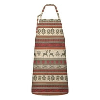 Red and Brown Christmas Apron-Garden Aprons for Women with Pockets-Cotton Linen Waterproof Kitchen Cooking Gardening Aprons Adjustable for Kitchen,Cooking,BBQ and Salon 32"x27"