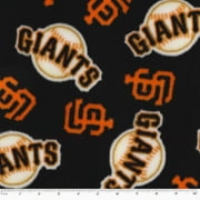MLB San Francisco Giants 58" 100% Polyester Fleece Sports Logo Fabric By the Yard, Black and Orange