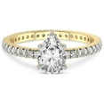 thumbnail image 3 of 4 Carat IGI Certified Pear Shape Lab Grown Diamond Engagement Ring | 14K Yellow Gold | Claire Full Eternity Diamond Ring | FG-VS1-VS2 Quality Friendly Diamonds, 3 of 4