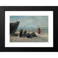 thumbnail image 2 of Eugène Boudin 18x14 Black Modern Framed Museum Art Print Titled - Berck. Fishermen Watching for the Boats (1875), 2 of 5