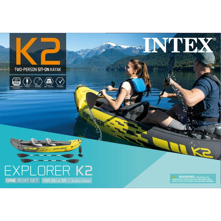 Intex Explorer K2 2-Person Inflatable Kayak Set for Adults