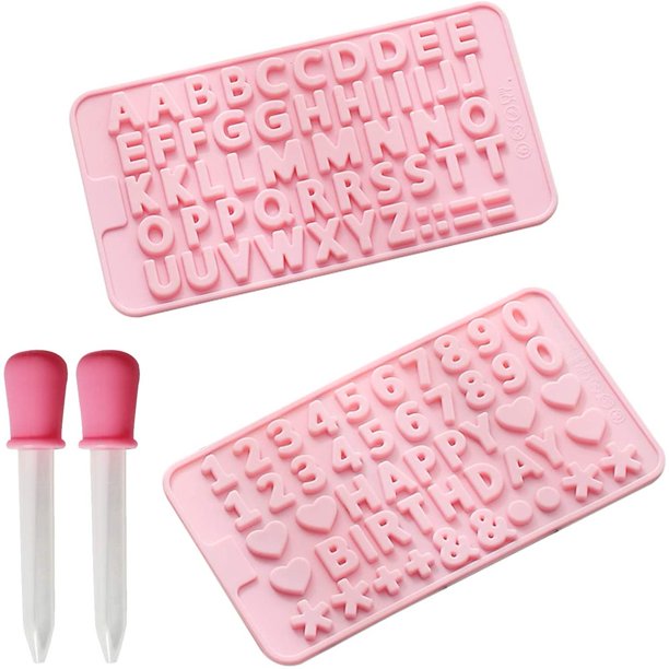 FLhrweasw 2 Uds Molde Silicona Feliz Cumpleaños DIY Chocolate Molde Arcilla para Hornear Herramientas