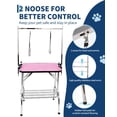 thumbnail image 3 of QinaQin Mesa plegable para estética canina de 36 pulgadas con brazo ajustable, lazo de seguridad, superficie rosa antiderrapante y charola removible, soporta 330 lb, 3 of 7
