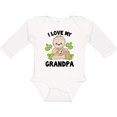 thumbnail image 3 of Inktastic Cute Sloth I Love My Grandpa with Green Leaves Boys or Girls Long Sleeve Baby Bodysuit, 3 of 5