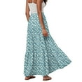 thumbnail image 3 of vigerkar Skirts for Women Summer Casual A Line Drawstring Low Waist Long Flowy Maxi Trendy Vacation Skirt 2025 Sky Blue, XXL, 3 of 5