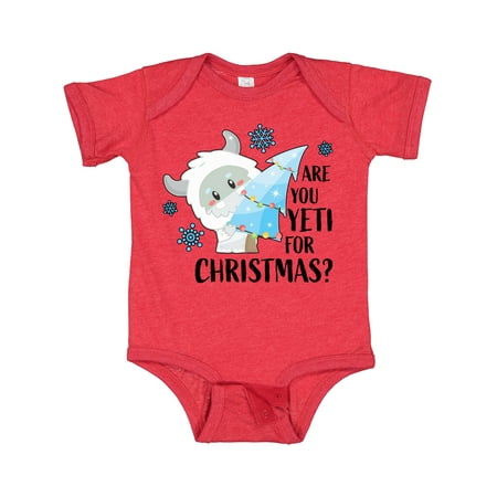

Inktastic Are You Yeti for Christmas with Yeti Holding Christmas Tree Gift Baby Boy or Baby Girl Bodysuit