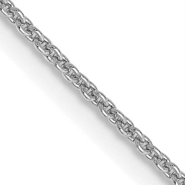 14k White Gold 14 Inch .9mm Cable Chain Necklace Pendant Charm