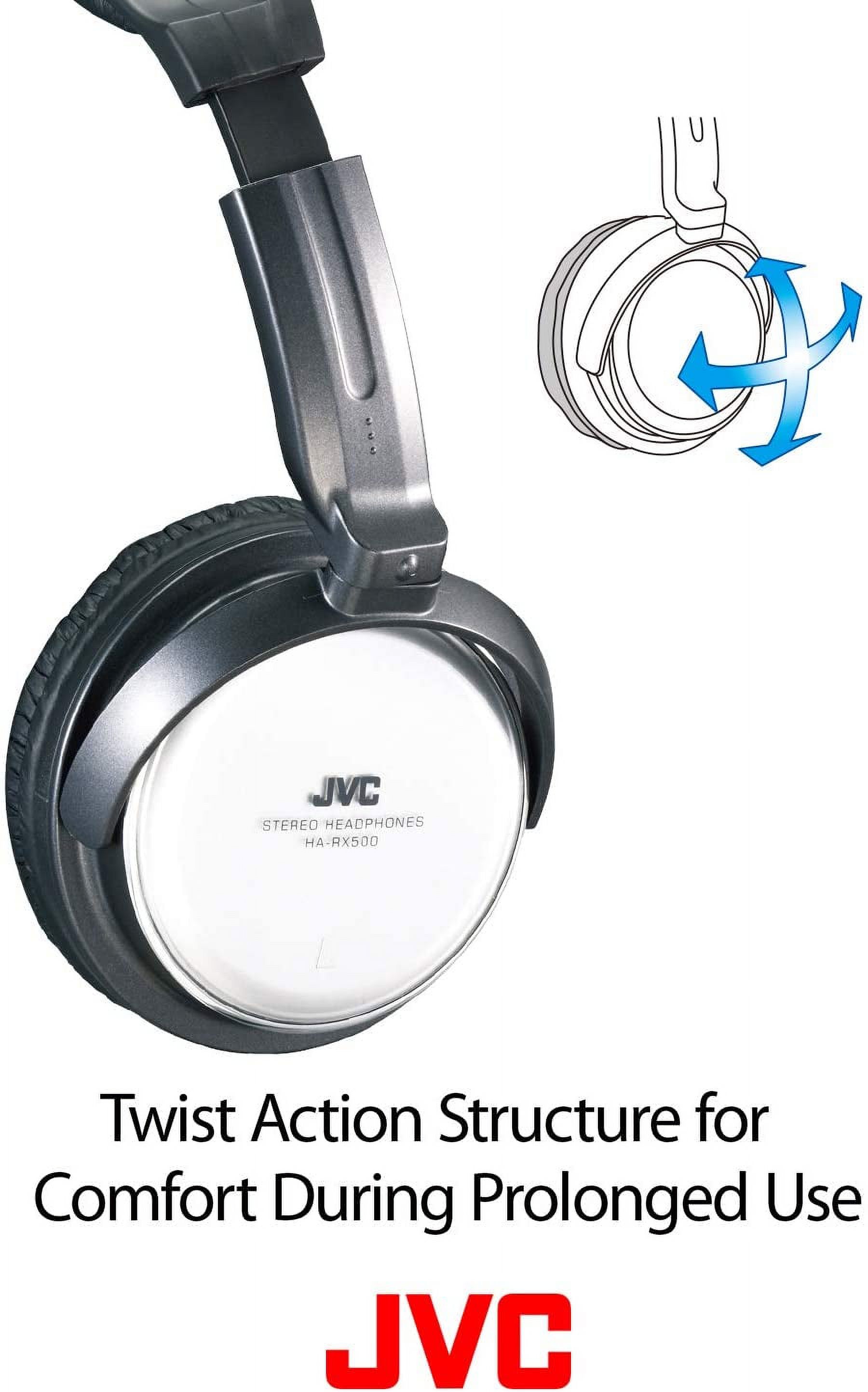 JVC Noise-Canceling On-Ear Headphones, Gray, HARX500 - image 7 of 8