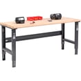 thumbnail image 2 of Adjustable Height Workbench C-Channel Leg, 72"W x 30"D, 1-3/4" Maple Top Safety Edge, Black, 2 of 6