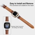 thumbnail image 4 of Compatible with Fitbit Sense/Fitbit Versa 3 Bands for Women Men, Top Grain Leather Band Slim & Thin Replacement Accessory Wristband for Fitbit Versa 3, 4 of 4