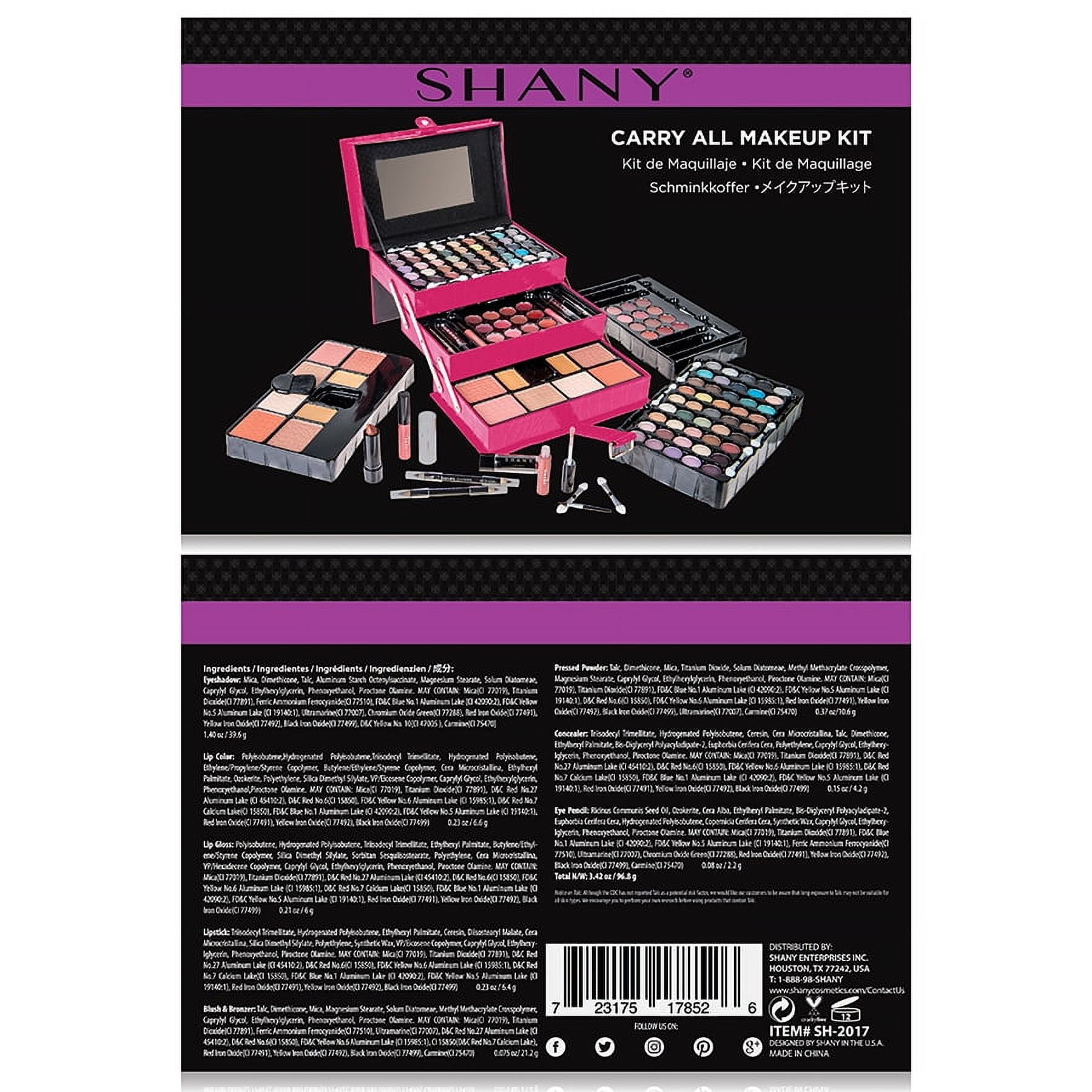 SHANY All In One Makeup Set, 67 Colors Eyeshadow, Blushes, Face Powder, Lipstick , Eye liners, Make up Pencils and Cosmetics Mirror - Makeup Kit With Reusable Beauty Organizer Train Case  - Pink