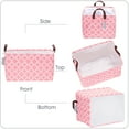 thumbnail image 2 of Sea Team Moroccan Lattice Pattern Canvas Fabric Storage Basket Collapsible Geometric Design Storage Bin with Drawstring Cover and PU Leather Handles, 16.5 x 11.8 x 9.1 inches, Pink, 2 of 7