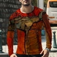 thumbnail image 6 of Clerance-Sale Long Sleeve Tee Shirts for Men Round Neck Casual Mens Shirts Casual 3D Cross Printing Retro Big & Tall Men's Shirts Softy Lightweight Softy Fall Tops(Orange,2XL), 6 of 8