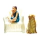thumbnail image 5 of Figura en miniatura a escala 1/64 para casa de muñecas, micropaisaje, dioramas de jardín de hadas mujer y perro, 5 of 9