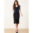 thumbnail image 4 of Cárdigan de Encaje sin Mangas Allegra K Blusa Elegante sin Mangas Azul oscuro M, 4 of 6