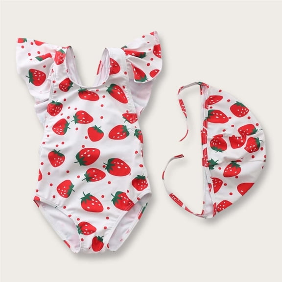 Piuwrlz 1 Year Baby Swimsuit Girls Swimming Suit Sets Swimwear White Size 1 Year