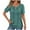 Green, variant on Hvyesh 2025 Womens T Shirts Short Sleeve Pleated Tunic Tops Dressy Casual Lace Up Scooped Neck Summer Tops Blouses