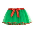 thumbnail image 4 of Odeerbi Kids Girls Layered Tutu Skirt Christmas Tulle Dance Skirts Toddler Baby Cute Christmas Net Yarn Princess Skirt Multi-color Skirt Bow Headband Suit Green 6-8 Years, 4 of 9