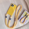 thumbnail image 1 of Funda de silicona a prueba de golpes para iPhone, funda con correa de cordón de doble collar para iPhone 14 11 12 13 Pro Max Mini XS XR X 7 8 6 Plus SE Fivean unisex, 1 of 2