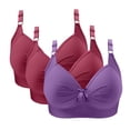 thumbnail image 2 of VBVC Women's 3 Pack Seamless Push Up Bra,Ladies Lightweight Adjustable Underwear,Wireless Traceless Lingerie For Women,Purple,Size L, 2 of 7