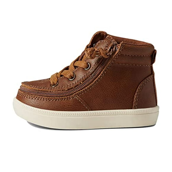 BILLY Footwear Kids Harmon High Sneakers for Toddler, and Little Kids - Man-Made Upper, Cushioned Footbed, and Zippered ClosureBrown 8 Toddler M